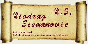Miodrag Šišmanović vizit kartica